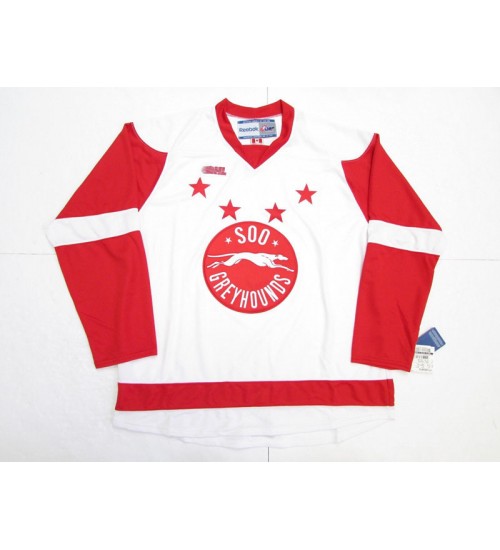 Custom OHL Sault Ste Marie Soo Greyhounds 2013 Pre Hockey Jersey Home White